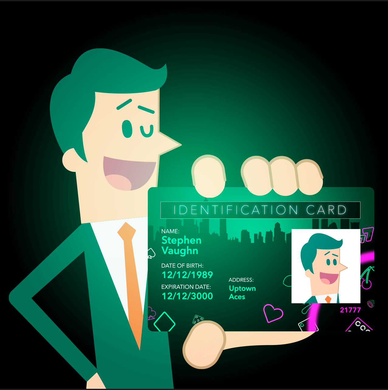 Picture holding ID next to face